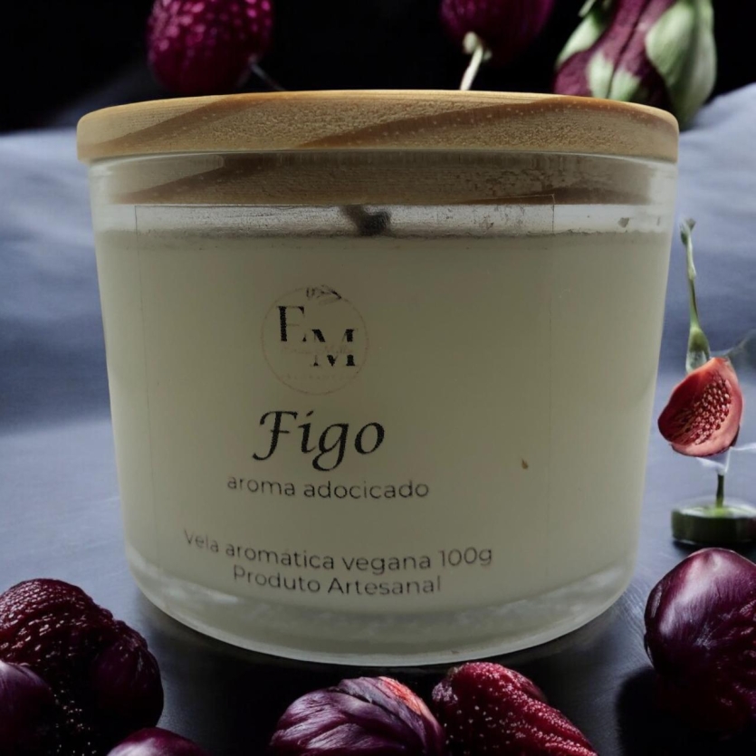 Vela Artesanal Figo Flower 100G